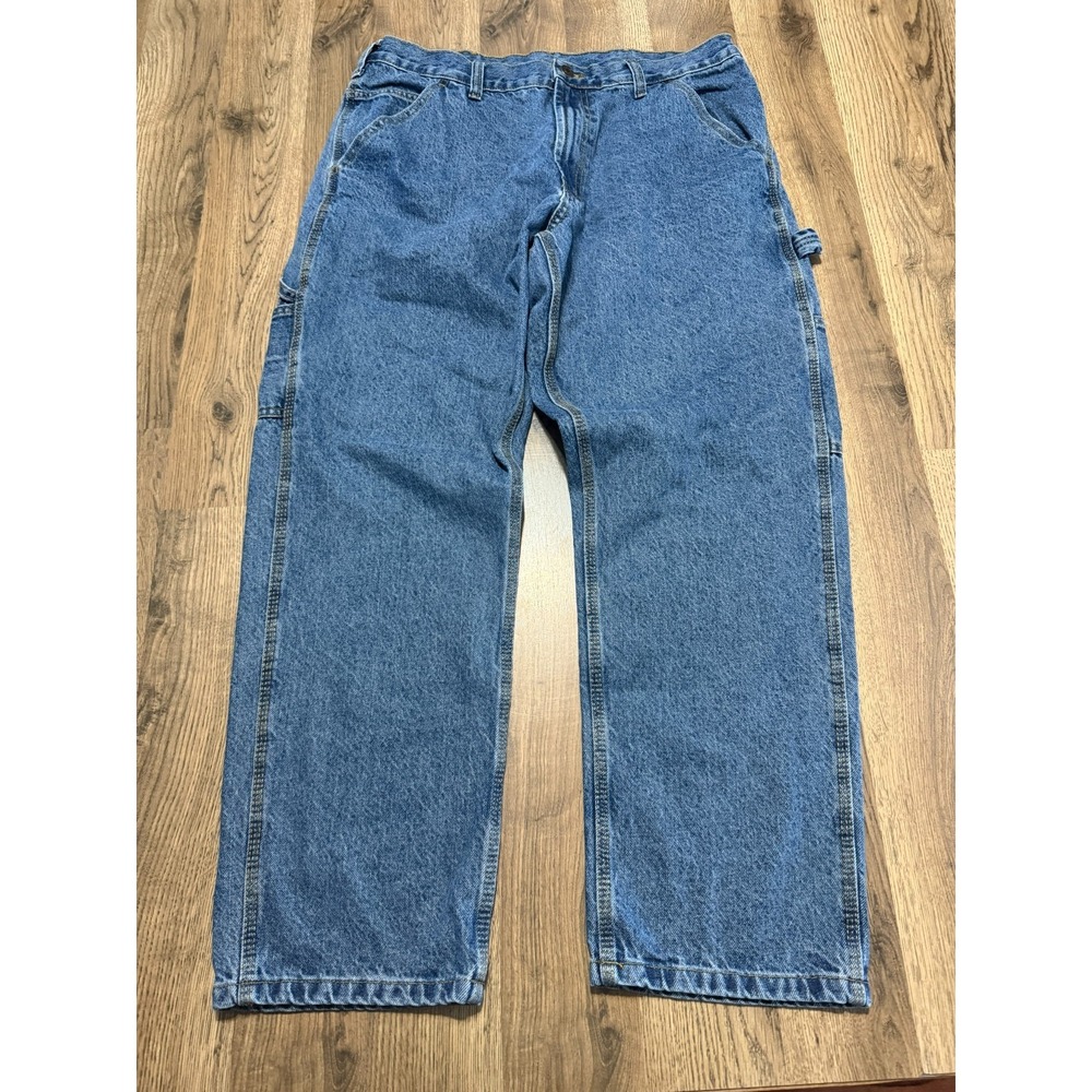 Full Blue Jeans Men's Size 34 Blue Denim Carpenter Mid Rise Straight Pockets